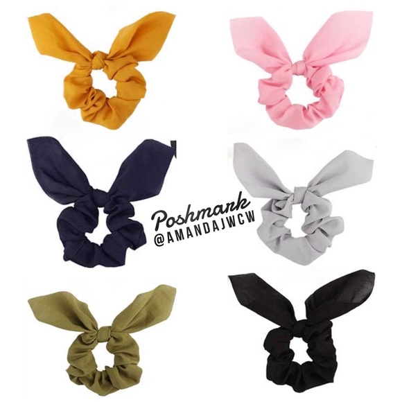 Chiffon Bow Hair Tie Scrunchie - Pink - Picture 9 of 9